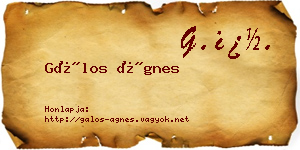 Gálos Ágnes névjegykártya